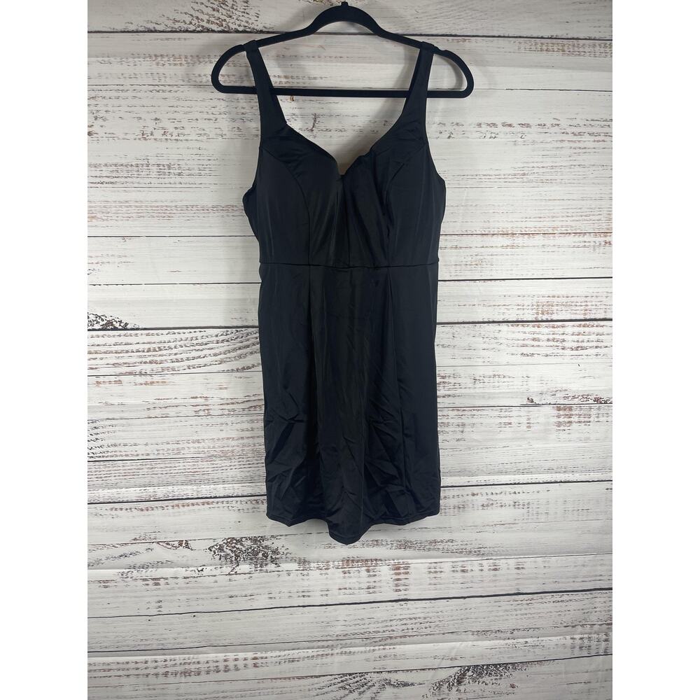 Swimsuit For All Swimdress Womens Size 16 Black Tank One Piece Dress Swim